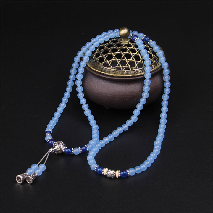 108 Beads Blue Crystal Healing Bracelet Mala