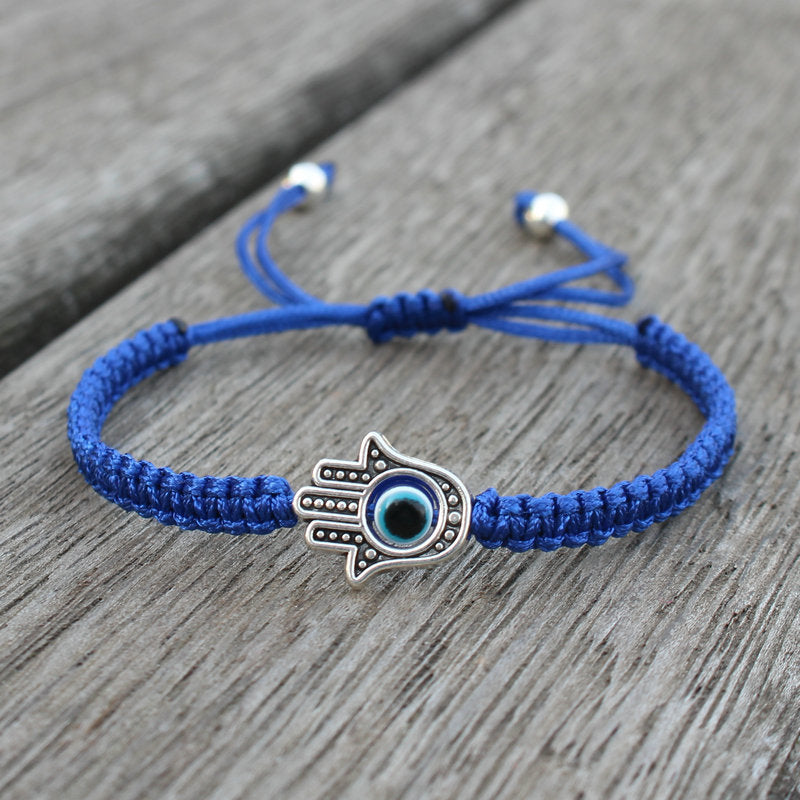 Buddha Stones Handmade Hamsa Symbol Protection Luck String Bracelet