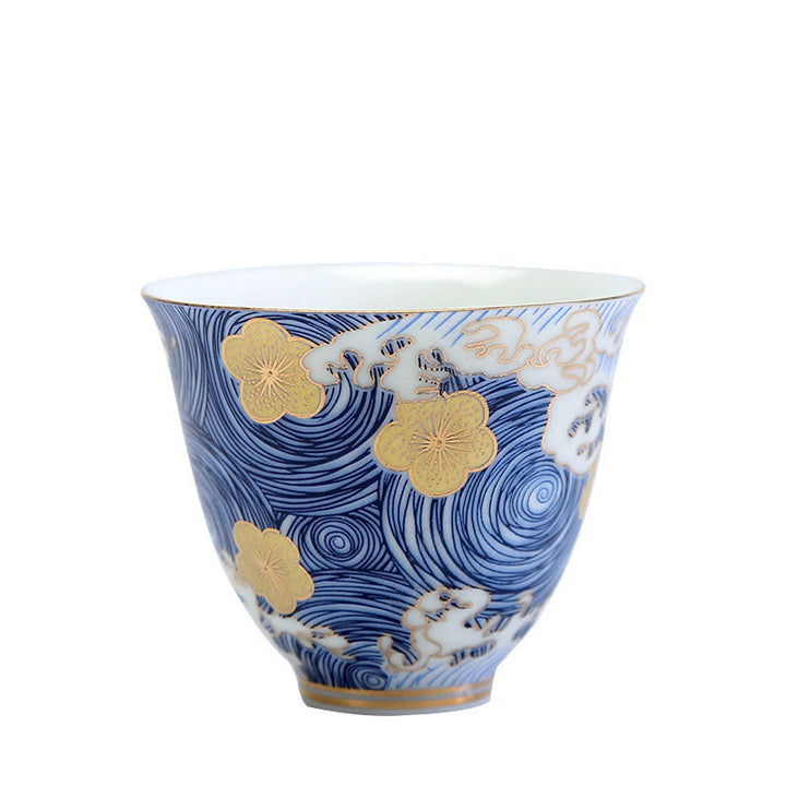 Buddha Stones Vintage Ocean Sea Waves Ceramic Teacup Tea Cups