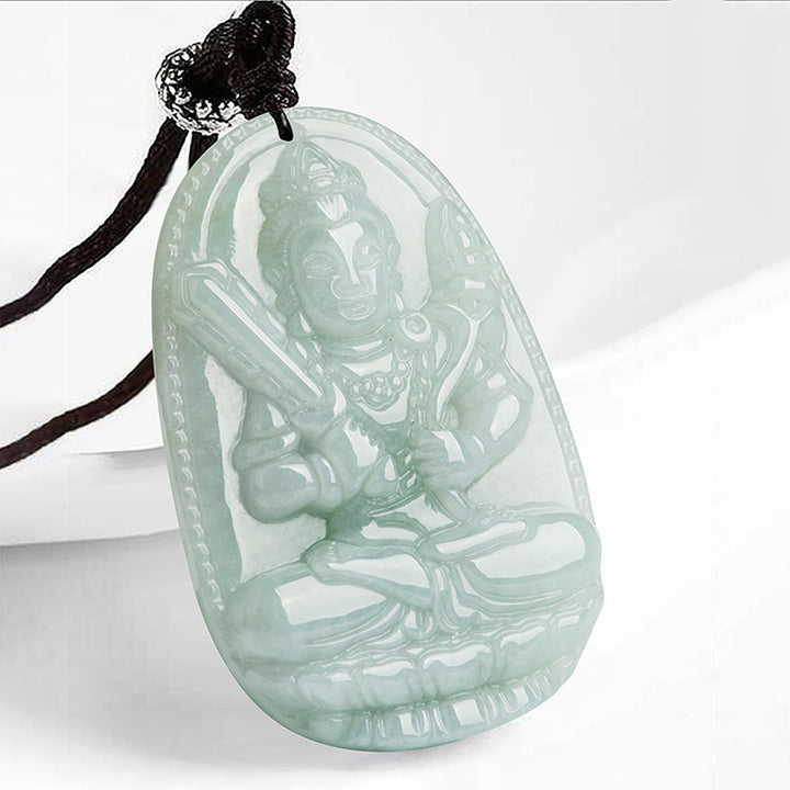 Buddha Stones Chinese Zodiac Natal Buddha Jade Wealth Prosperity Necklace Pendant