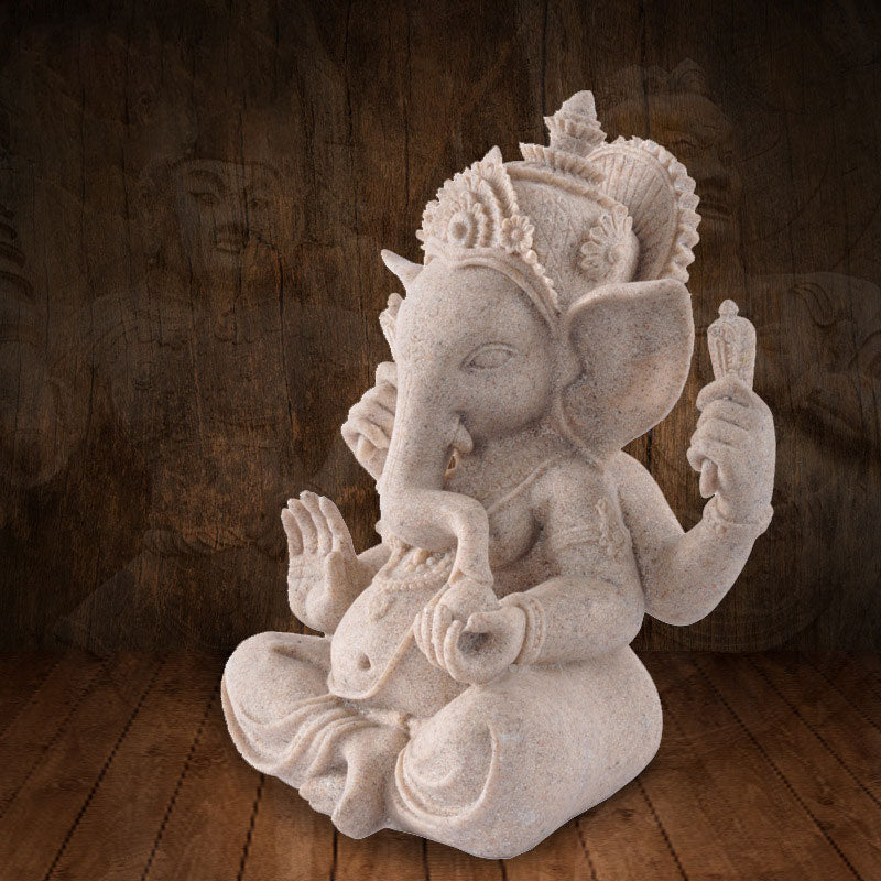 Ganesh Ganpati Elephant Statue Wealth Blessing Home Decoration