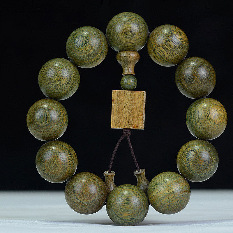 Buddha Stones Tibetan Green Sandalwood Cure Bracelet