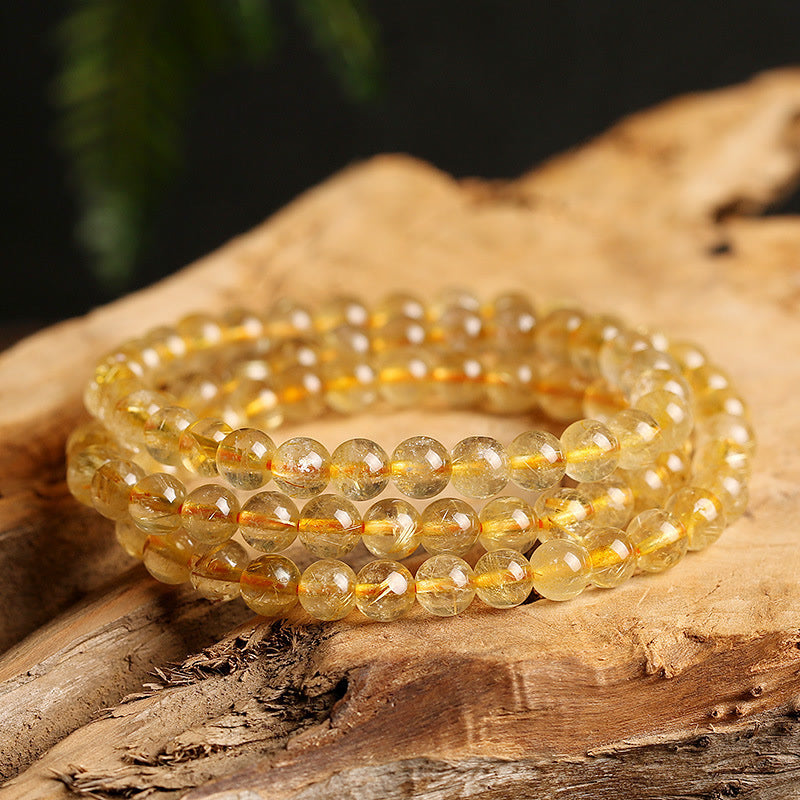 Buddha Stones Natural Citrine Prosperity Protection Bracelet