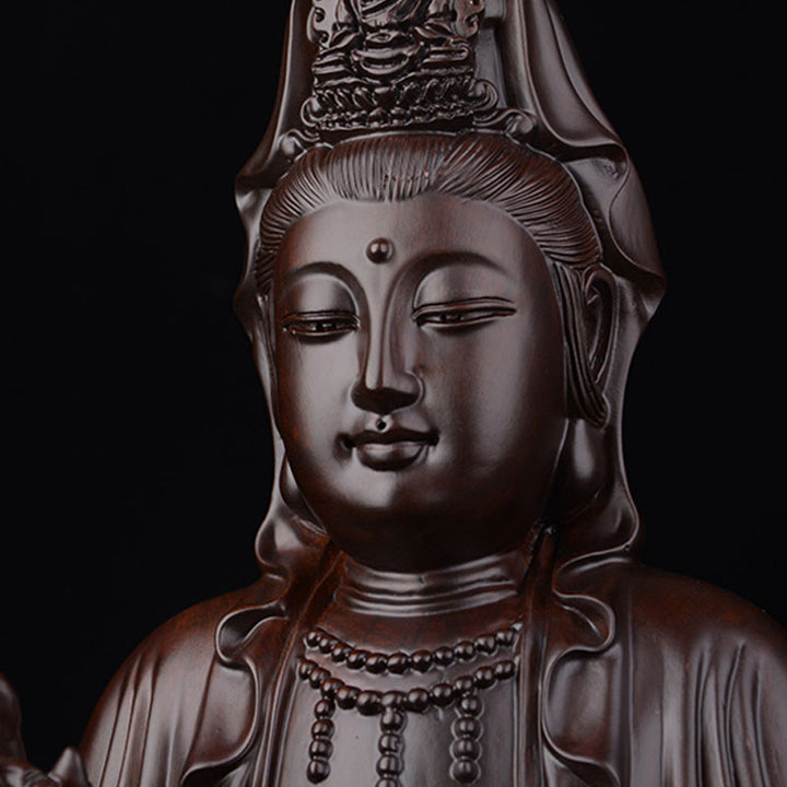 Avalokitesvara Ebony Lotus Harmony Blessing Home Decoration