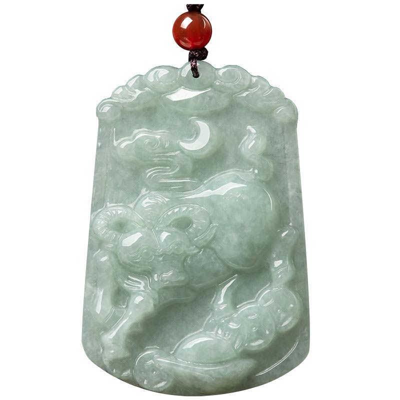 Buddha Stones Natural Jade 12 Chinese Zodiac Abundance Amulet Pendant Necklace