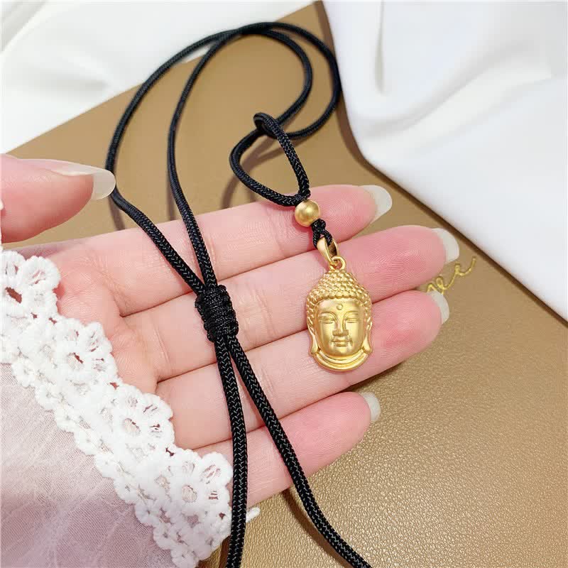 Gold Buddha Copper Wealth Necklace Pendant