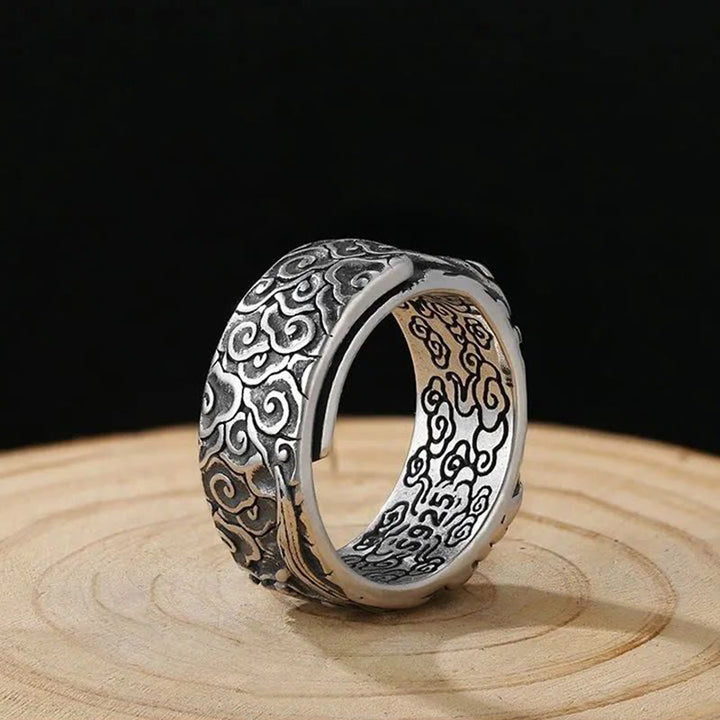 Guan Gong Auspicious Clouds Amulet Wealth Ring