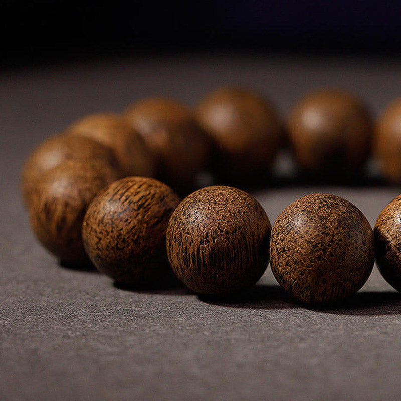 Buddha Stones Chinese Zodiac Natal Buddha Natural Agarwood Silver Peace Calm Bracelet