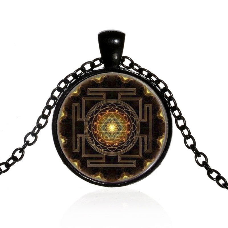 Sacred Sri Yantra Time Gemstone Necklace