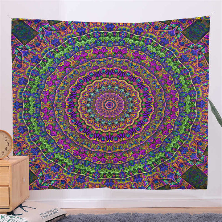 Bohemian Mandala Pattern Tapestry Wall Hanging Wall Art Focus Creativity Home Living Room Decor