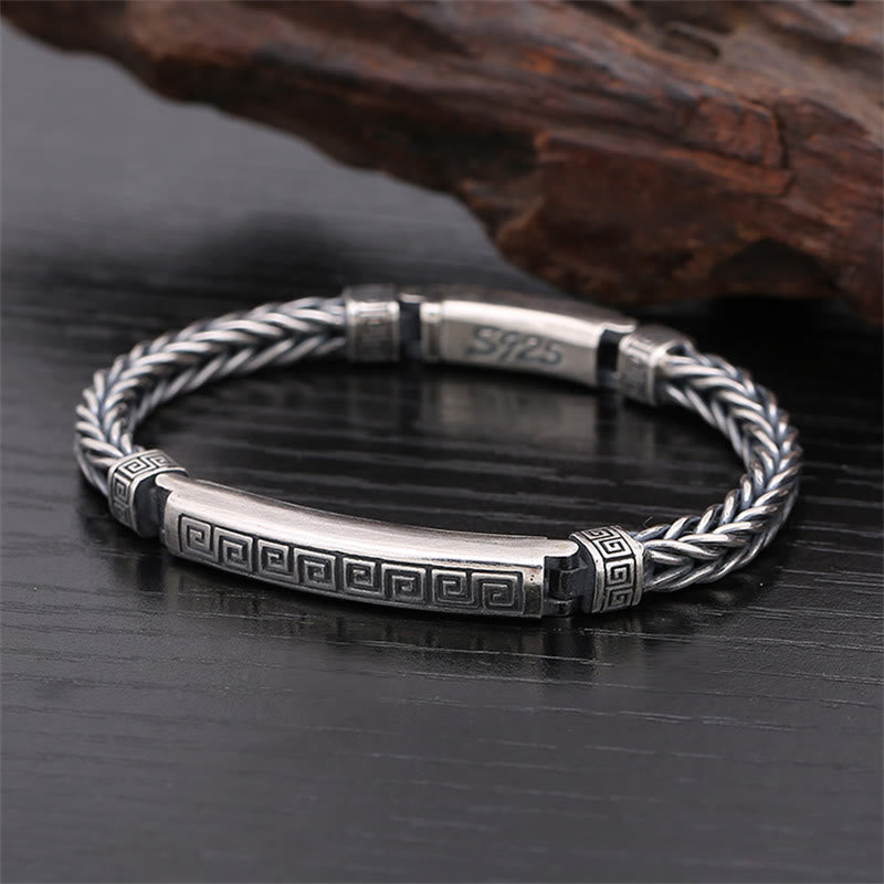 Swastika Pattern Engraved Luck Bracelet