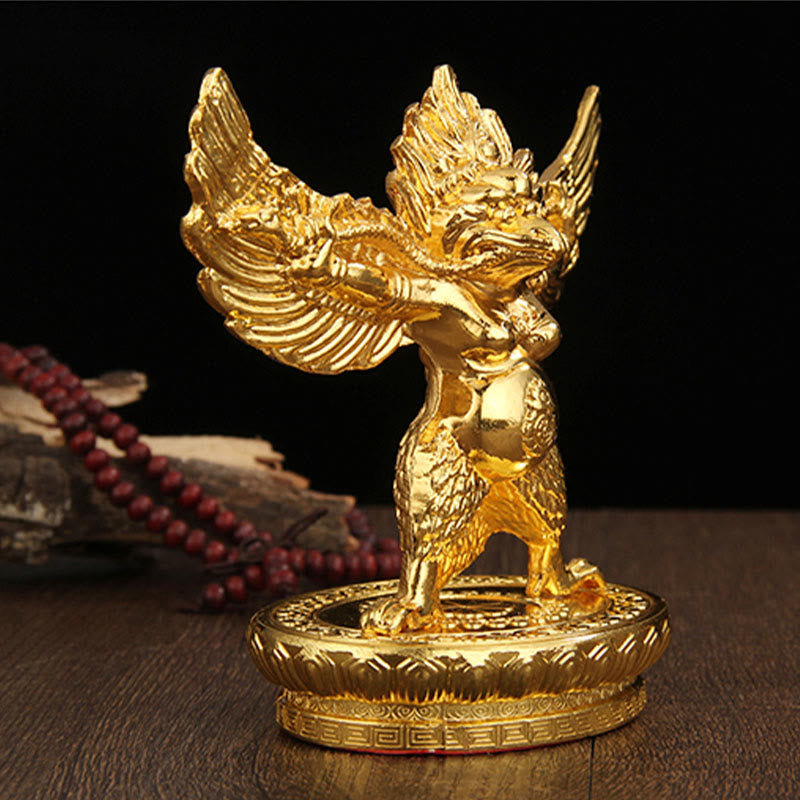 Tibetan Gold Garuda Bird Alloy Protection Home Decoration