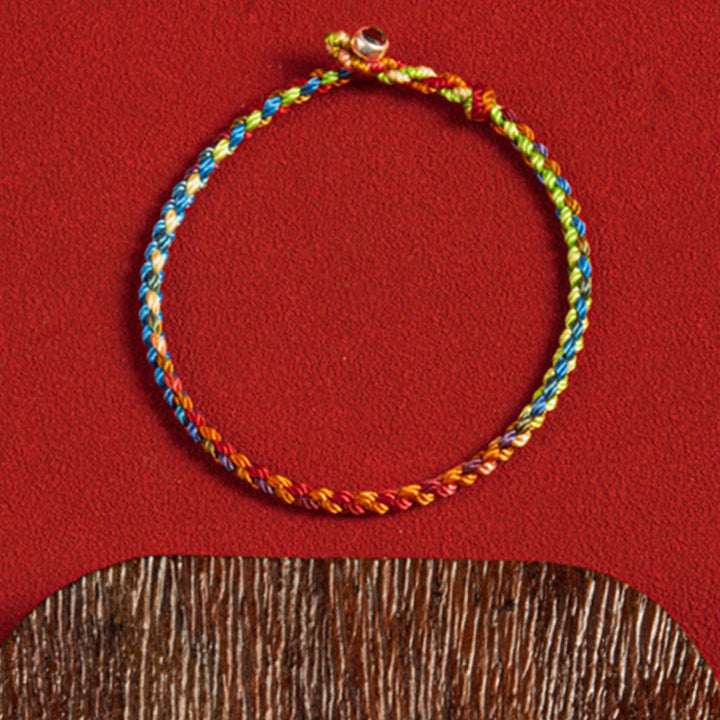 "May you be blessed with peace and safety in all four seasons" Lucky Multicolored Bracelet