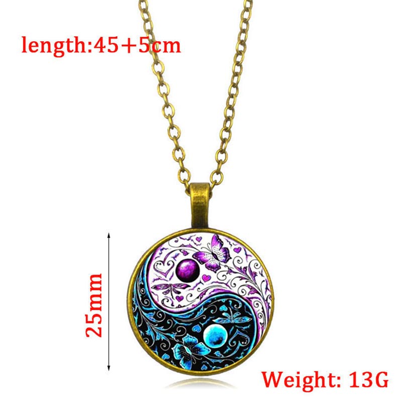 Buddha Stones Yin Yang Chain Balance Necklace Pendant