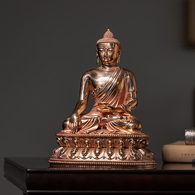 Gautama Shakyamuni Buddha Figurine Serenity Copper Statue Home Decoration