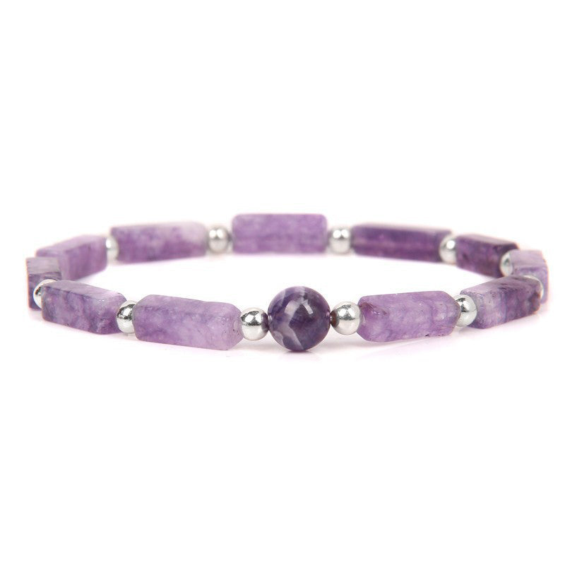 Buddha Stones Natural Crystal Amethyst Tiger Eye Spiritual Balance Bracelet