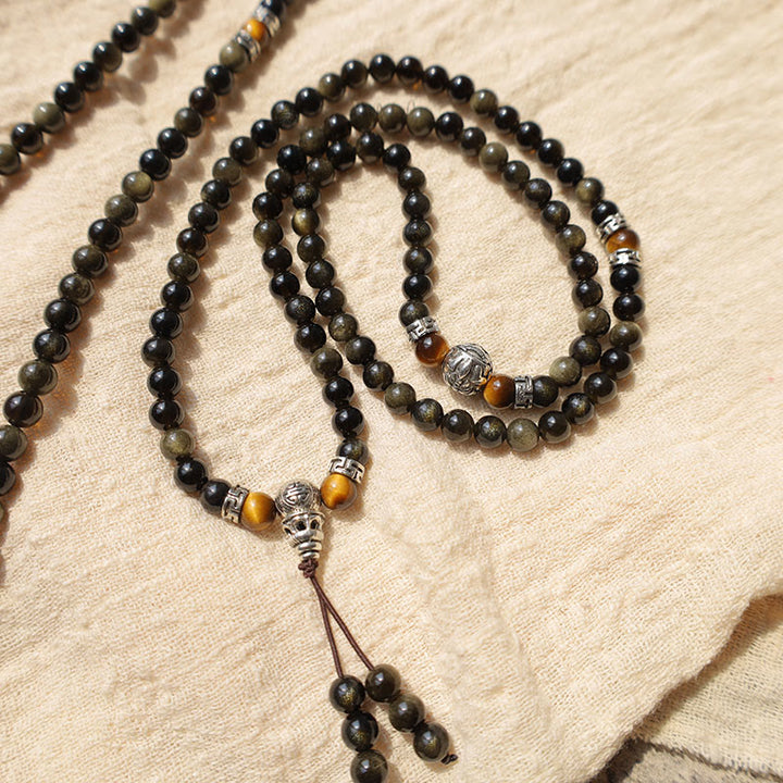 Golden Obsidian Energy Bracelet Necklace