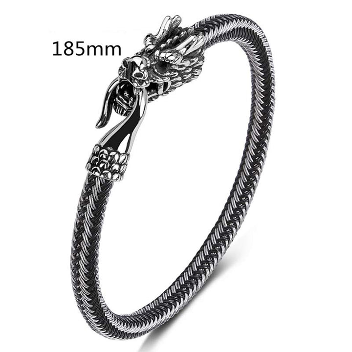 Buddha Stones Dragon Titanium Steel Protection Luck Bracelet