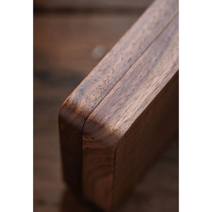 Vintage Handmade Black Walnut Wood Jewelry Storage Box Wooden Gift Box