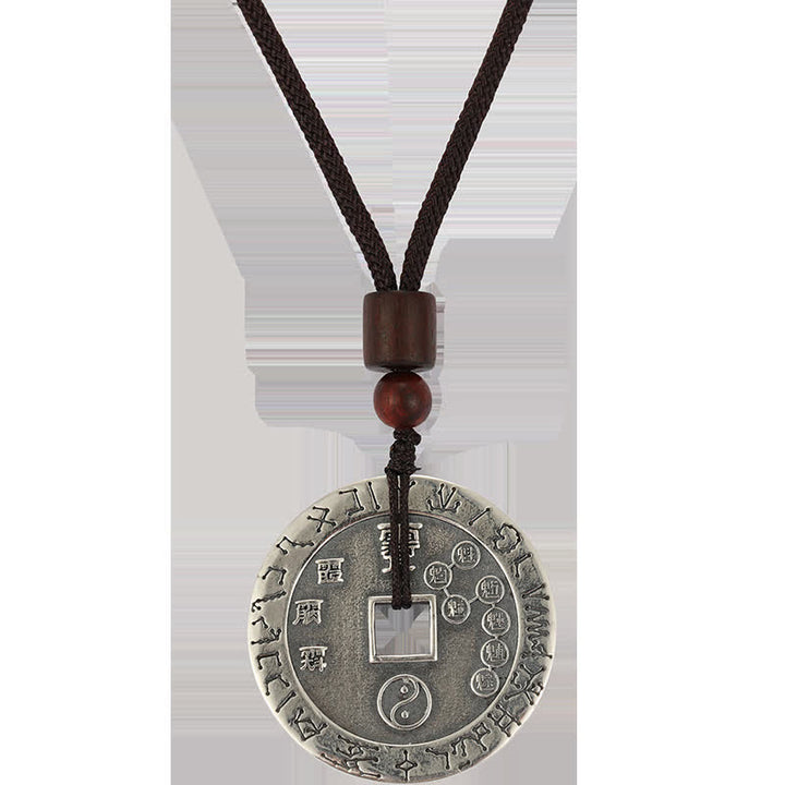 Buddha Stones Bagua Yin Yang Copper Coin Star Balance Energy Necklace Pendant