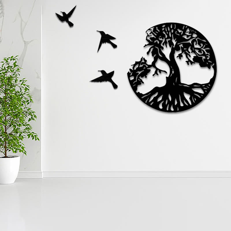 Buddha Stones Tree of Life Birds Creation Wall Art