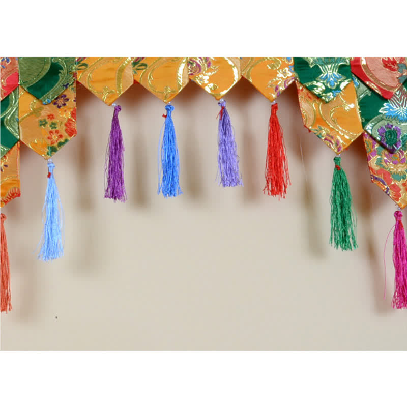 Tibetan Five Colors Hanging Curtain Prayer Altar Healing Meditation Curtain