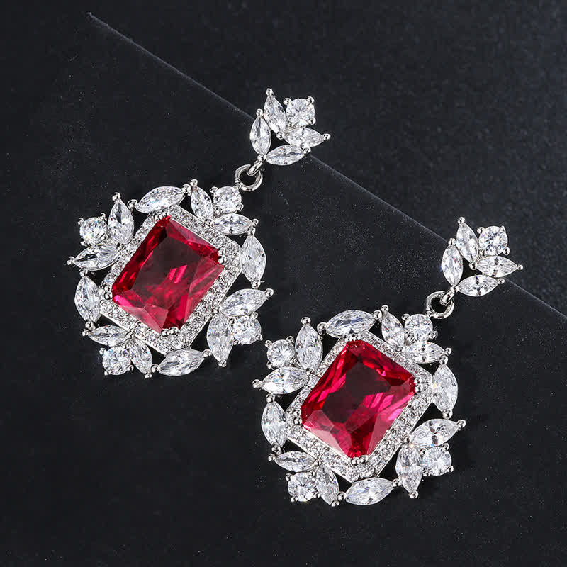 Emerald Crystal Red Corundum Confidence Courage Ring Earrings Necklace Pendant