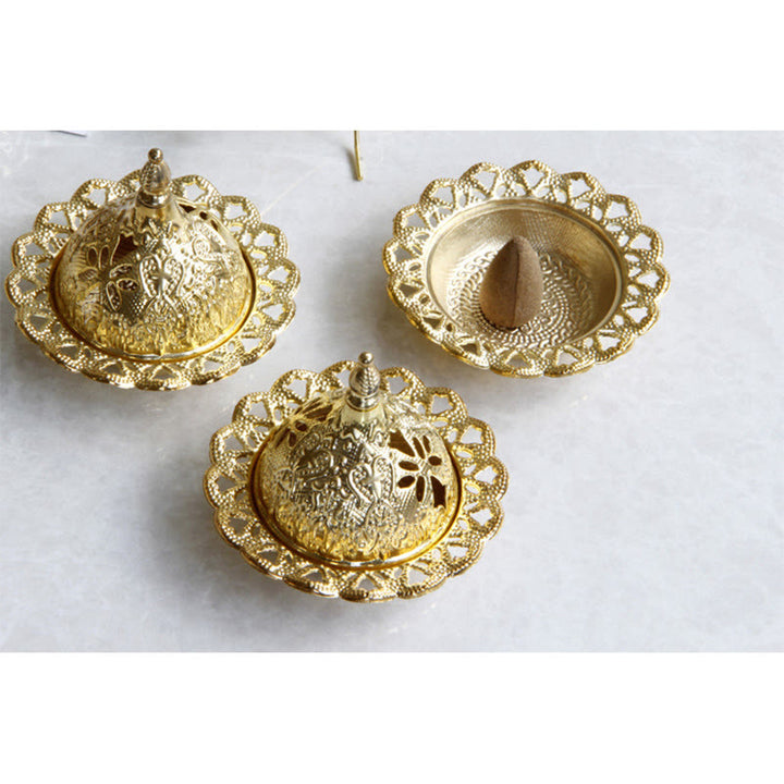 Tibetan Gold Mini Meditation Incense Burner