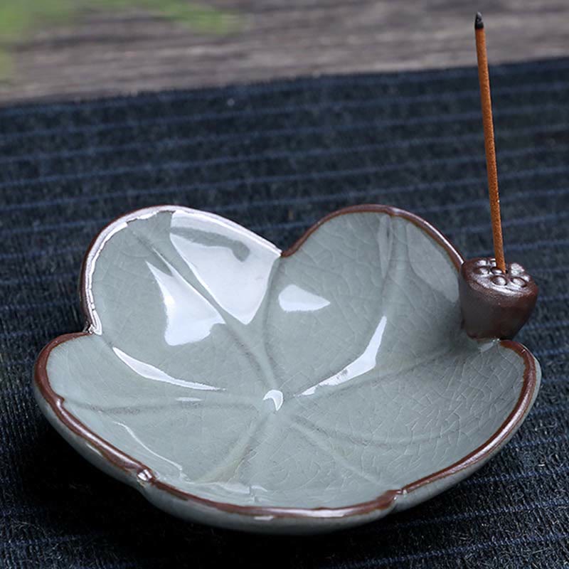 Lotus Plum Blossom Square Ceramic Spiritual Backflow Incense Burner