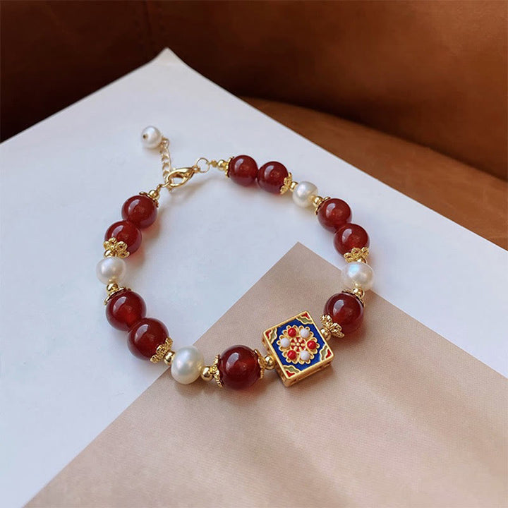 Buddha Stones Red Agate Pearl Confidence Self-acceptance Bracelet