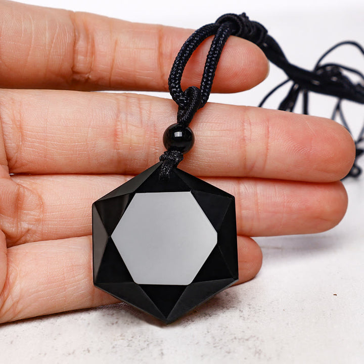 Black Obsidian Talisman Purify Pendant Necklace