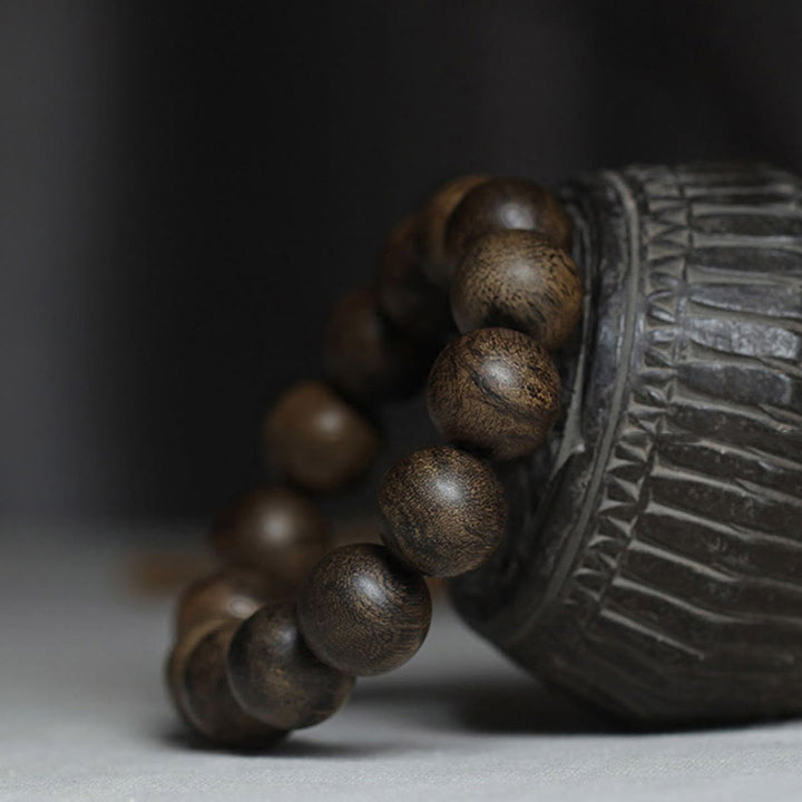 Buddha Stones Nine Points Sinking Water Vietnam Hoi An Agarwood Peace Strength Bracelet