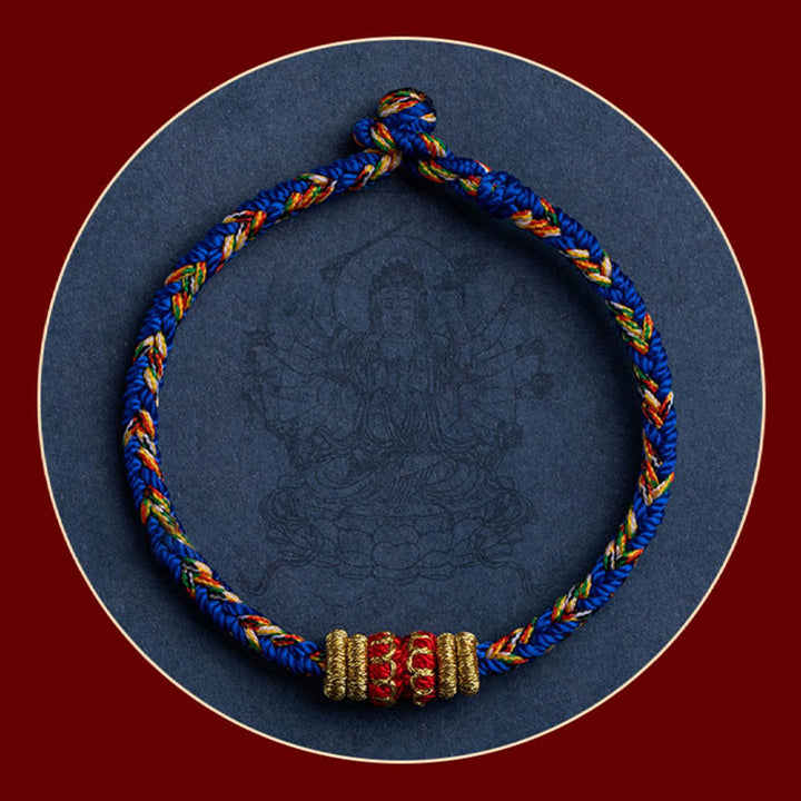 Buddha Stones Tibet Handmade Chinese Zodiac Natal Buddha Luck Strength Braided String Bracelet