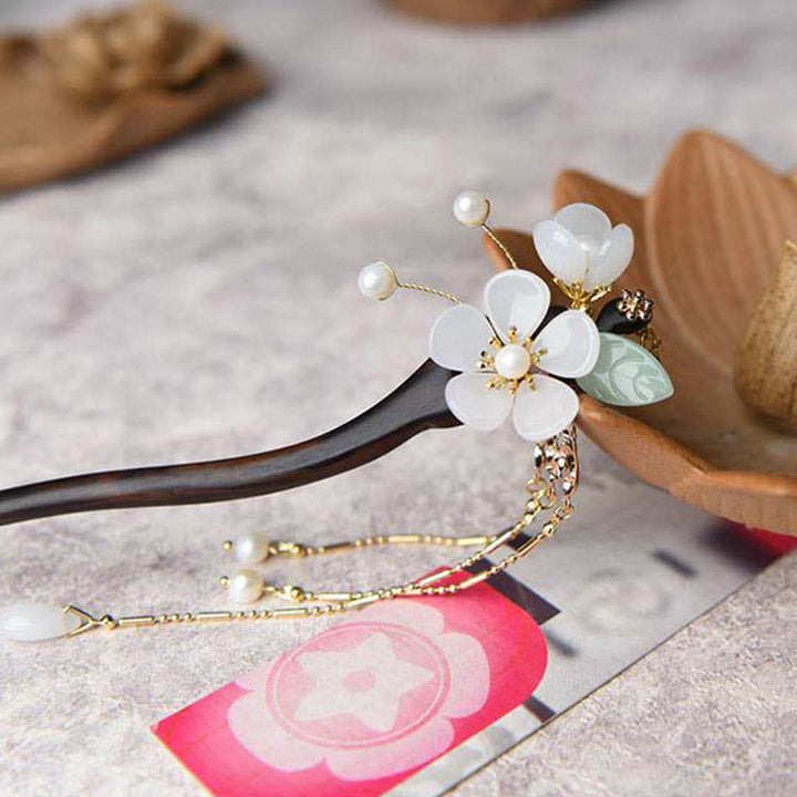 Buddha Stones Ebony Flower Protection Blessing Hairpin Decorations