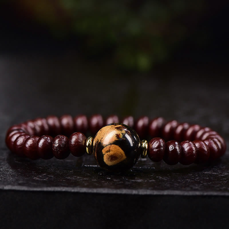 Buddha Stones Natural Tibetan Purple Bodhi Seed Bead Harmony Bracelet