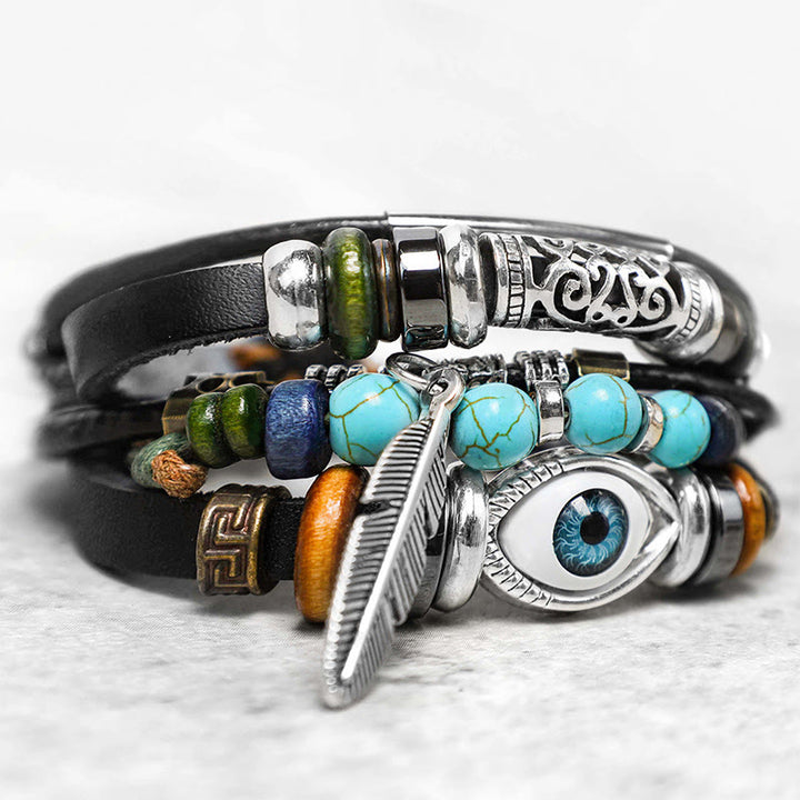 Buddha Stones Tibetan Turquoise Evil Eye Purification Bracelet