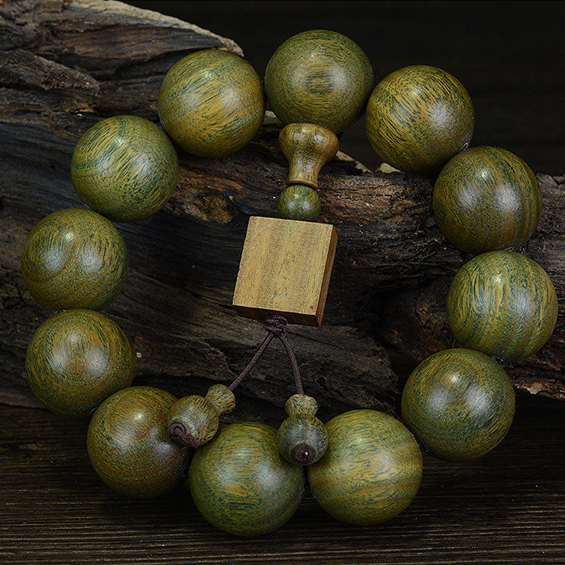 Buddha Stones Tibetan Green Sandalwood Cure Bracelet