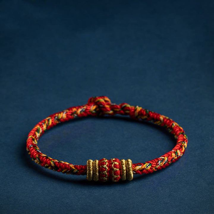 Buddha Stones Tibet Handmade Chinese Zodiac Natal Buddha Luck Strength Braided String Bracelet