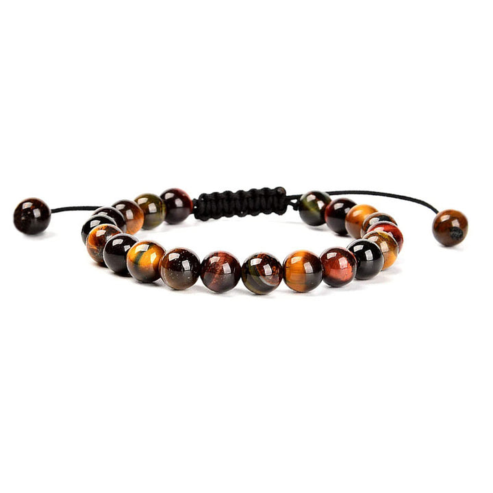 Buddha Stones Natural Healing Power Gemstone Crystal Beads Unisex Adjustable Macrame Bracelet