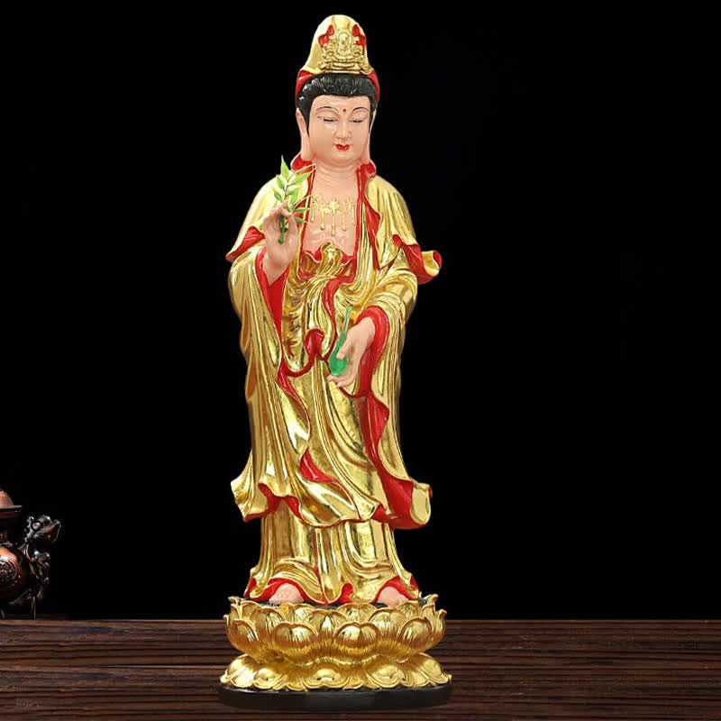 Chenrezig Bodhisattva Avalokitesvara Figurine Harmony Resin Statue Home Decoration