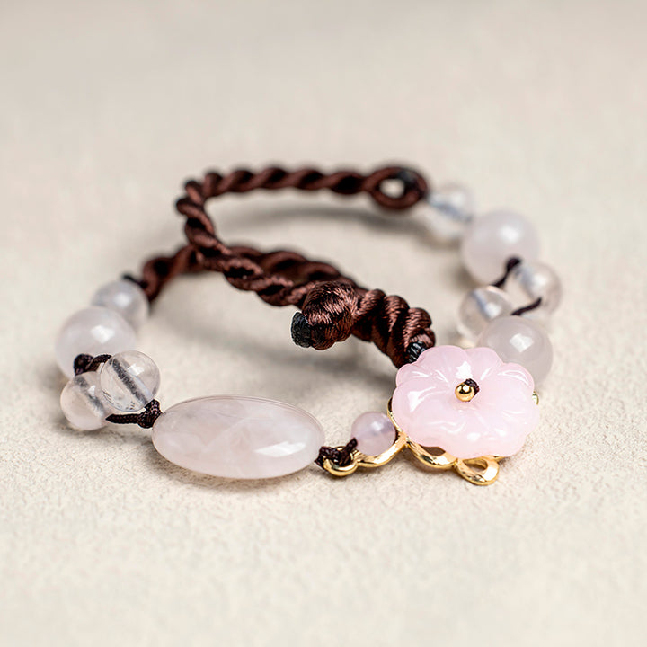 The Flower of Love Pink Crystal Soothing Anklet