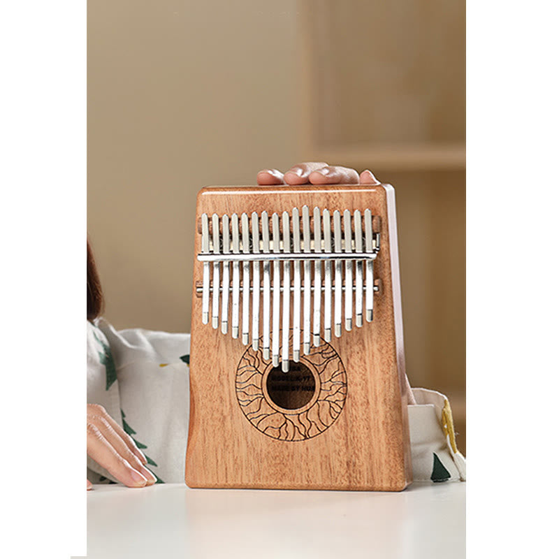 Buddha Stones Kalimba 17/21 Keys Thumb Piano Lotus Design Portable Finger Piano