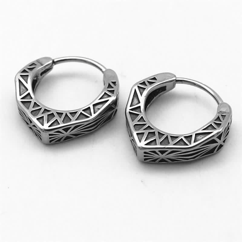 Viking Hoop Titanium Steel Balance Earrings