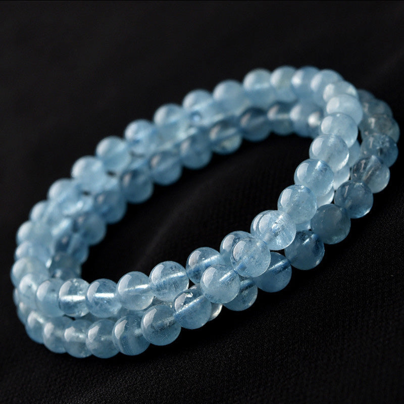 Buddha Stones Natural Aquamarine Peace Healing Bracelet