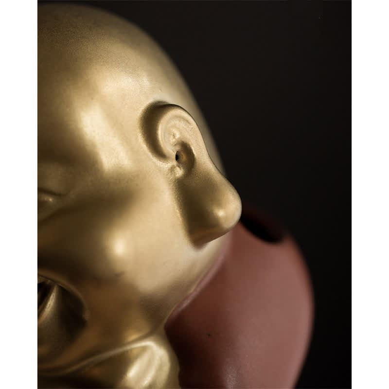 Little Buddha Laughing Buddha Ceramic Healing Incense Burner