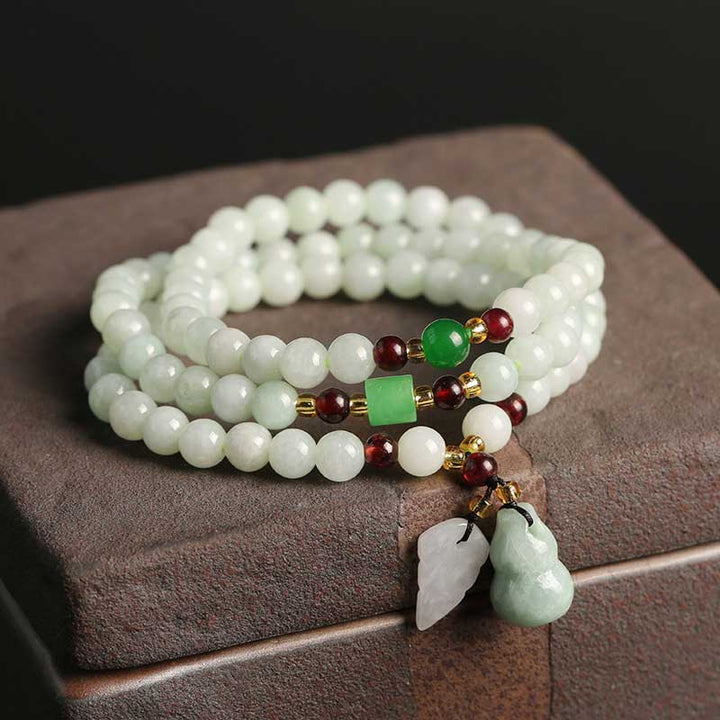 Buddha Stones Natural Jade Pixiu Buddha Abundance Bracelet