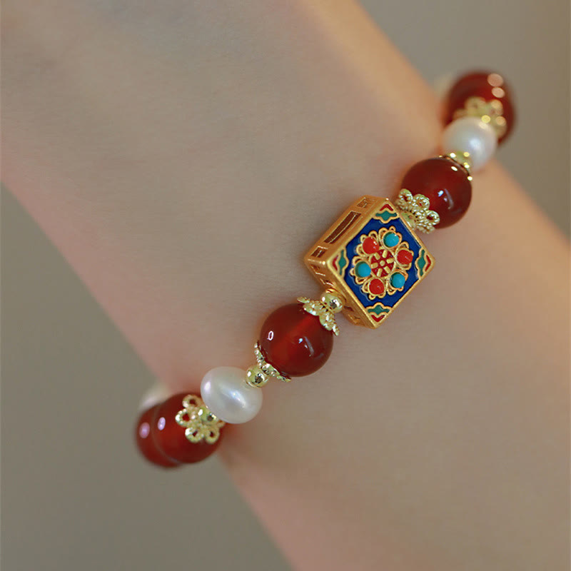 Buddha Stones Red Agate Pearl Confidence Self-acceptance Bracelet