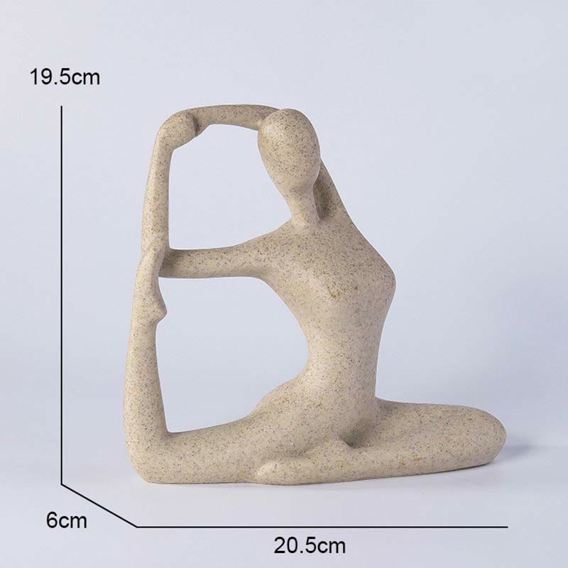 Abstract Yoga Meditating Exercise Resin Spiritual Figurine Sculpture Desk Decoration