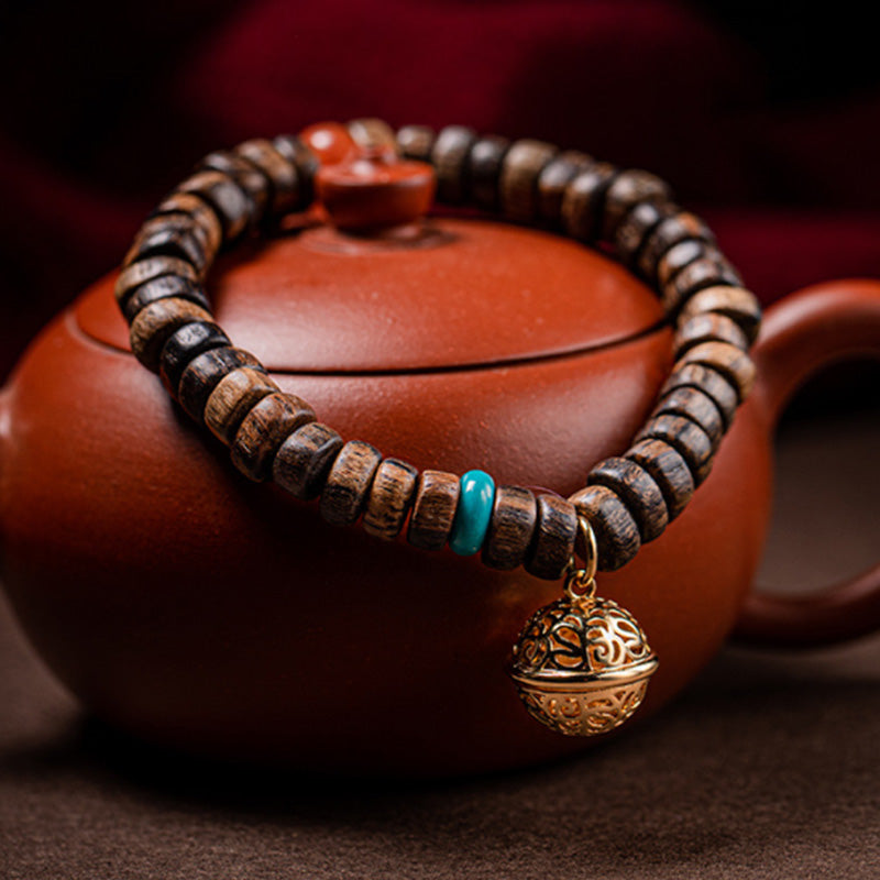 Agarwood Red Agate Turquoise Balance Strength Bracelet