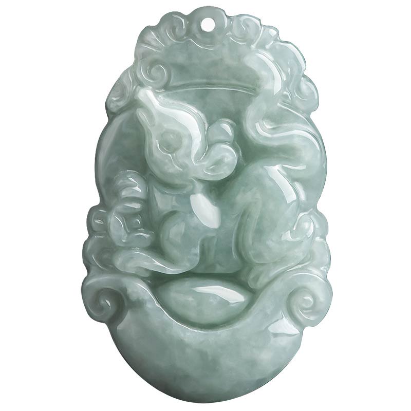 Buddha Stones Natural Jade 12 Chinese Zodiac Sucess Pendant Necklace